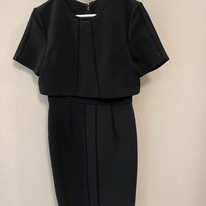 Toccin Popover Short Sleeve Black Sheath Dress